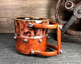 Grote koffiemok, keramische mok, aardewerkmok