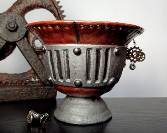 Steampunk Jewelry Holder, Pottery Earring Bowl, Ceramic Ring Holder