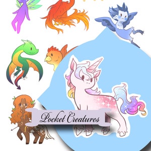 Autocollants magical creature planner! (Créatures de poche) Autocollants bestiaires! Autocollants magiques mignons! Bullet Journal Autocollants!