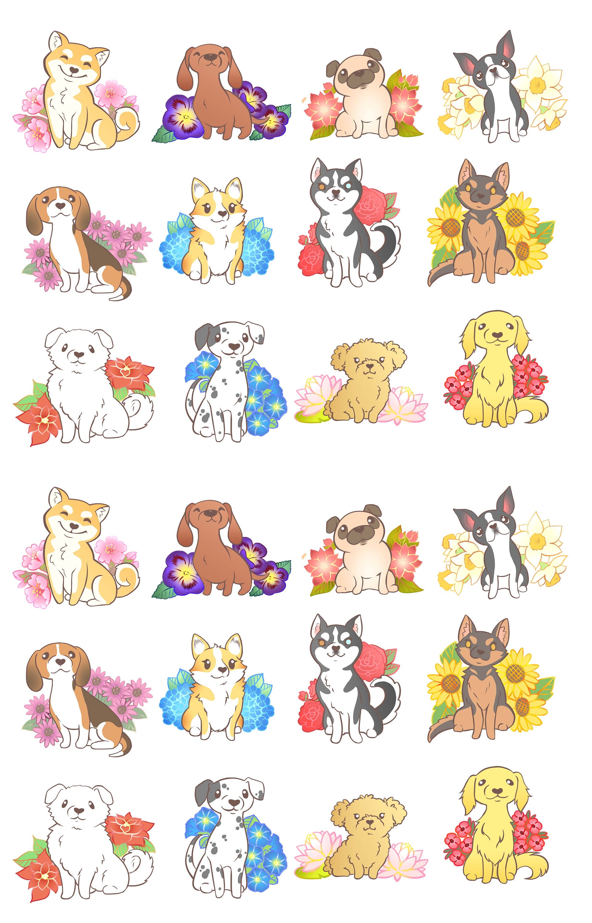 Cute Dog Stickers Spring Woofers Kawaii Dog Planner - Etsy Hong Kong