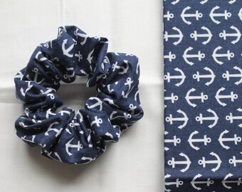 Anchor pattern scrunchie