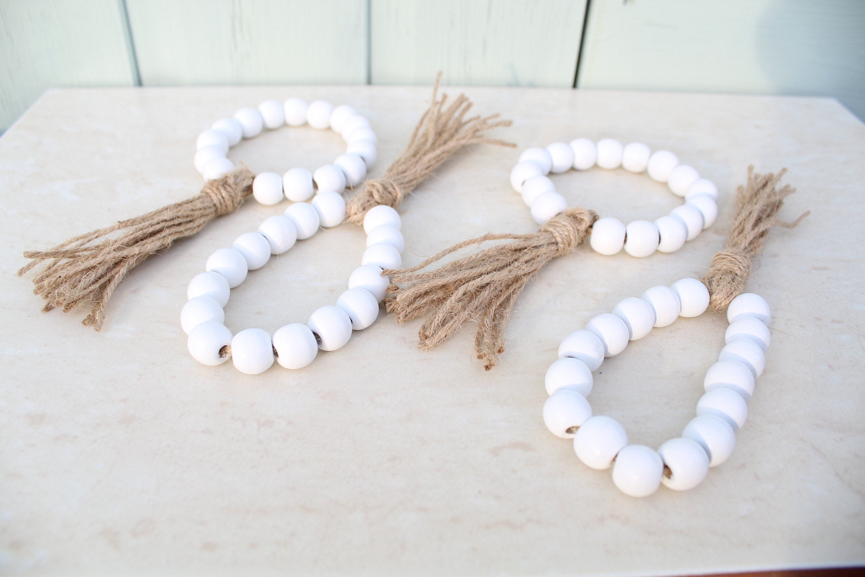 4 Rustic Napkin Rings. Wooden Bead Napkin Ring. Handmade Etsy UK
