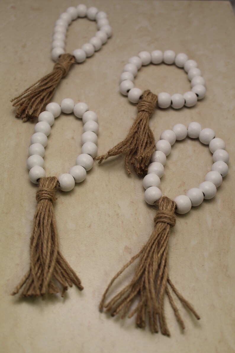 4 Rustic Napkin Rings. Wooden Bead Napkin Ring. Handmade Etsy UK