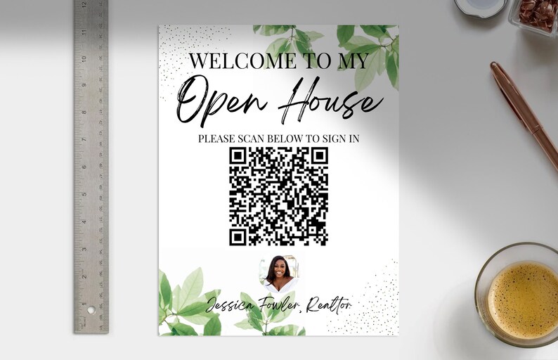 Open House Sign in Sheet With QR Code, Realtor Open House, Real Estate ...