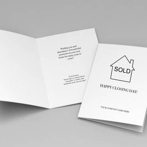 Biglietto di buon giorno di chiusura, regalo di chiusura immobiliare, guida per l'acquisto della casa, modello immobiliare, biglietto di ringraziamento immobiliare, agente immobiliare, carta Canva