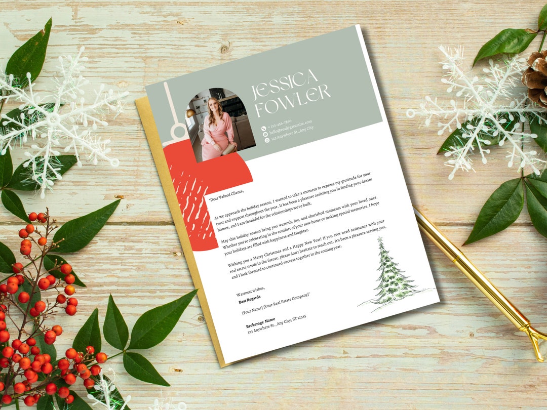 Real Estate Holiday Letter, Realtor Hello Neighbor Letter, Realtor