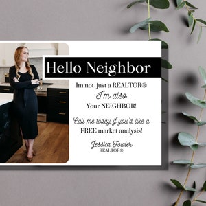 Makler Postkarte, Makler Hallo Nachbar Karte, Makler Farming Karte, Immobilienmarketing, einfache Makler Postkarten, bearbeitbar, Canva