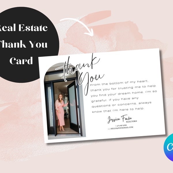 Real Estate Thank You Card | Real Estate Marketing | Realtor Thank You Card | Closing Day Gift | Closing Day Card | Realtor Thank You Note