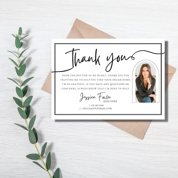 Real Estate Thank You Card | Real Estate Marketing | Realtor Thank You Card | Closing Day Gift | Closing Day Card | Realtor Thank You Note