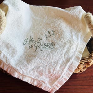 He is Risen Bread Basket Cloth