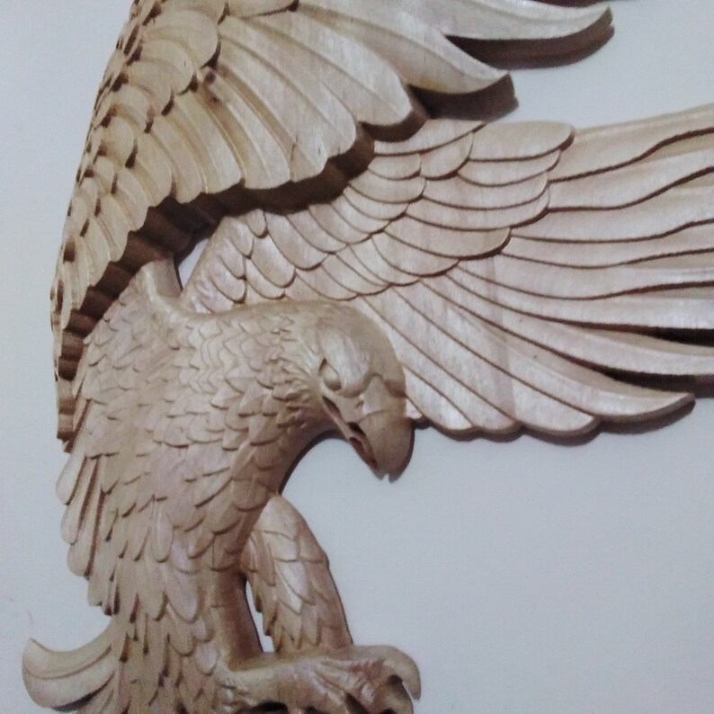 Eagle carved in wood. Home decor Etsy