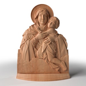 Talla Artesanal em Madera: Virgen de Schoenstatt, Arte Devocional Sereno. (1)