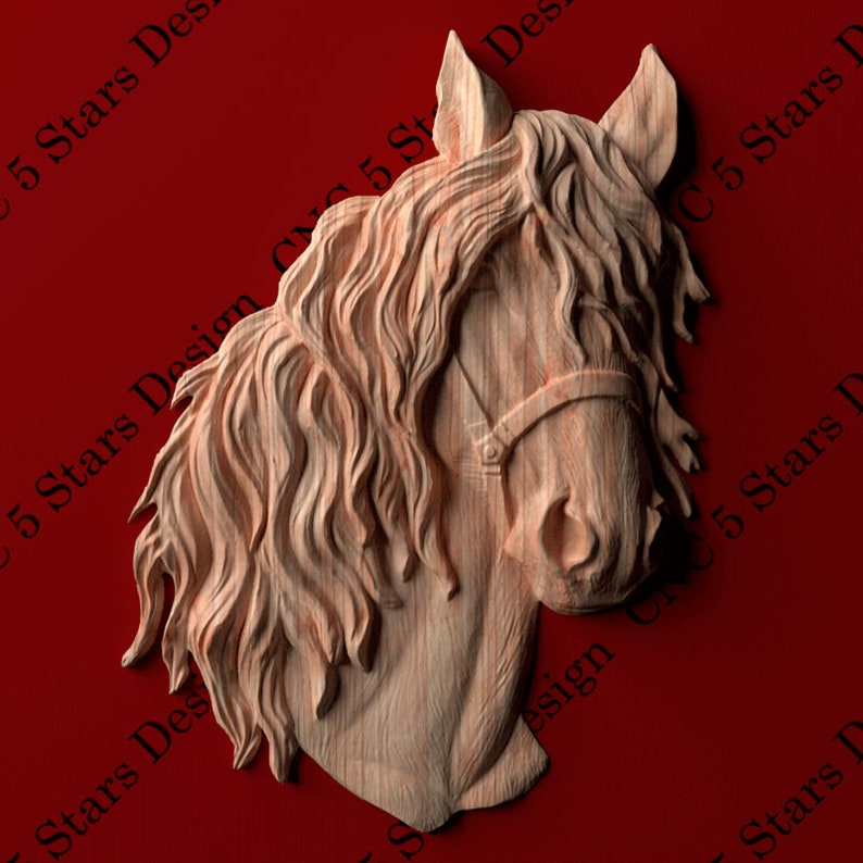 Wood Carving Horse Headhome Decor Etsy