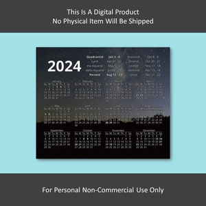 2024 Meteor Shower Calendar Digital Download - Etsy