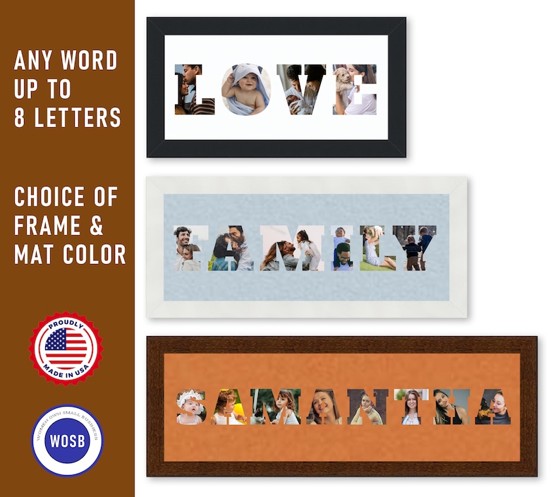 Custom Photo Montage Letter Frame: Personalized Name or Word Art - Etsy
