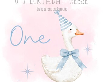 Blue Birthday Geese, 1-9 PNG, Little Geese, Sublimation Design, Silly Goose Clipart, Trending Silly Goose, Instant Digital Download