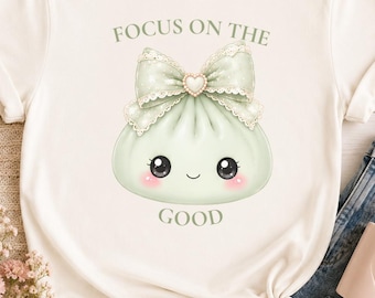 Little Dumpling Focus On PNG | Cute Coquette Dumpling Shirt Design | Printable Sublimation PNG | Kawaii Sweatshirt Graphic |