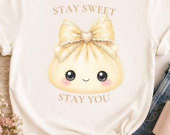 Little Dumpling Stay Sweet PNG | Cute Coquette Dumpling Shirt Design | Printable Sublimation PNG | Kawaii Sweatshirt Graphic |