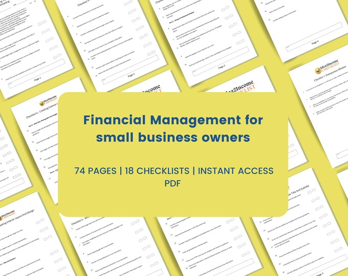 x18 Financial Management for small business owners  | 74 Pages | Step-by-step, to confidently manage business finance.