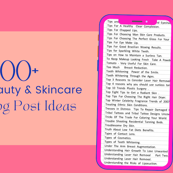 1200+ idées d’articles de blog sur la beauté et les soins de la peau | De A à Z dans la feuille de calcul Excel | Inspiration pour un contenu engageant