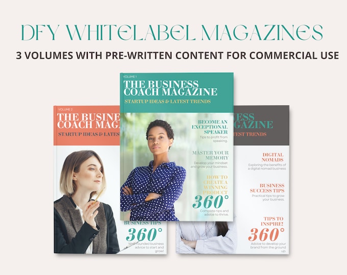 Ready-to-Publish X3 DFY Business Magazines Brandable Whitelabel 50-pages| Pre-written on-demand content| Built in CANVA | Commercial Use