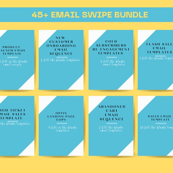 45+ Email Marketing bundle, prewritten scripts for the entire SALES funnel.