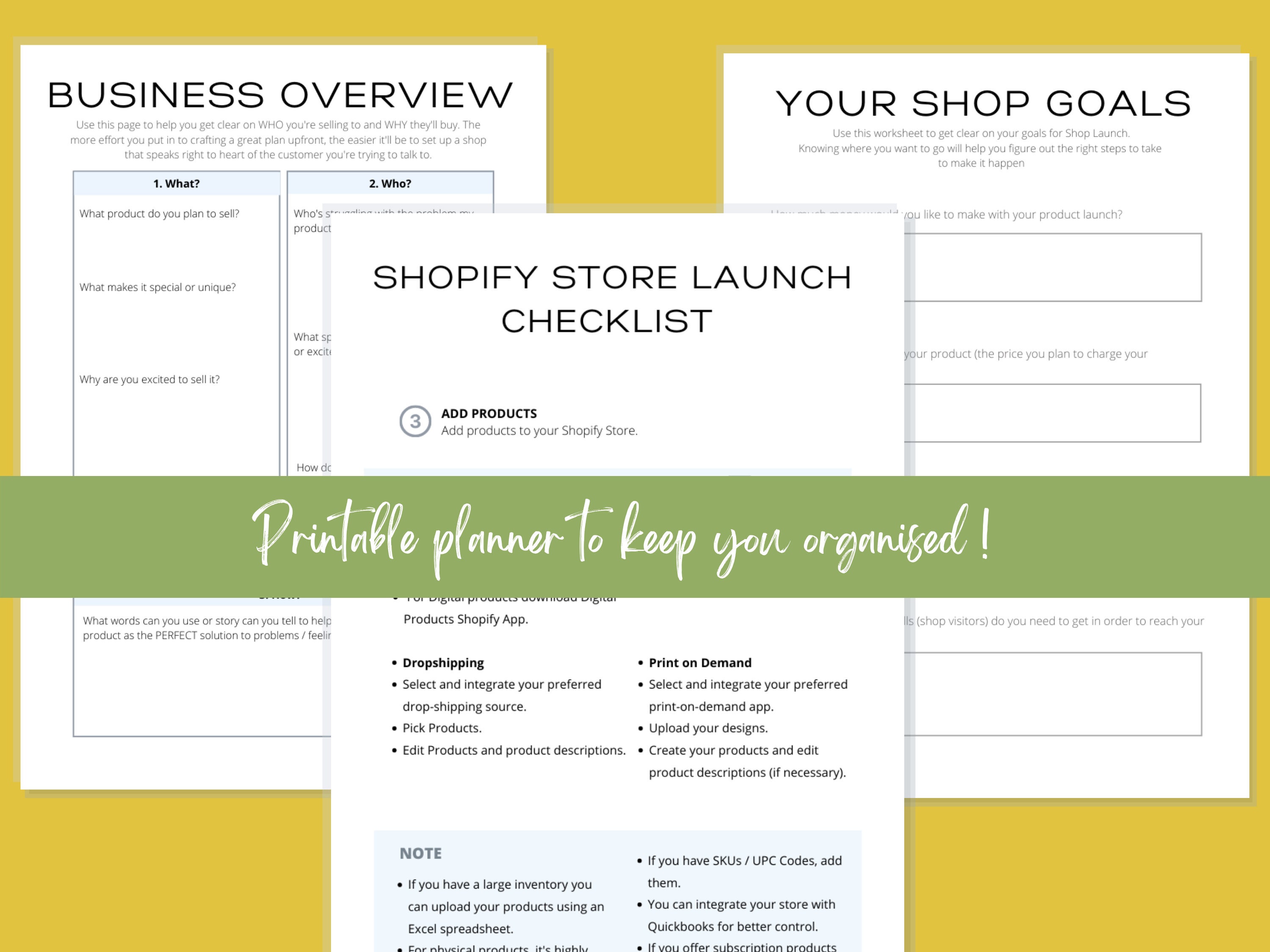Shopify Store Planner Printable. Shopify Planning Workbook 40 Pages PDF ...