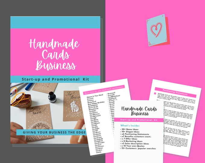Handmade card business start-up and Promotional Kit | Name and Slogan ideas, Positional Statements,  Quotes and Sales copy ideas.