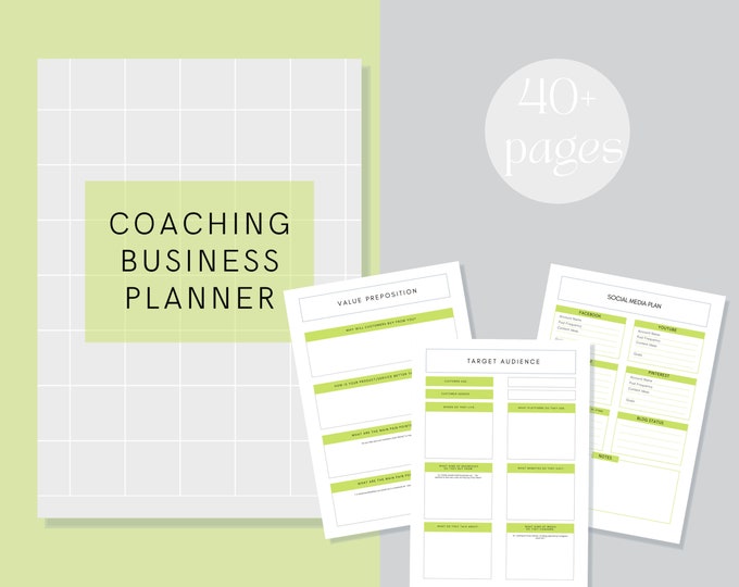 Start a Coaching business planner, coaching templates, life coaching, health coaching, business coaching printable. 40+ PDF printable A4/US