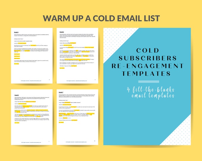 Cold Subscribers email Scripts| Re-Engagement Sequence| 4 pre-written Email