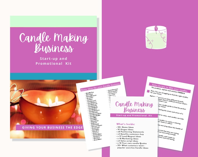 Candle Making Business Start-up and Promotional Kit | Name and Slogan ideas, Positional Statements,  Quotes and Popular Candle Ideas