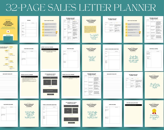 Sales Page Formula Copy  Planner | For  Course creators | Coach & other Small Biz Owners |A4/US sizes | Include x 6 Sales Letter Templates