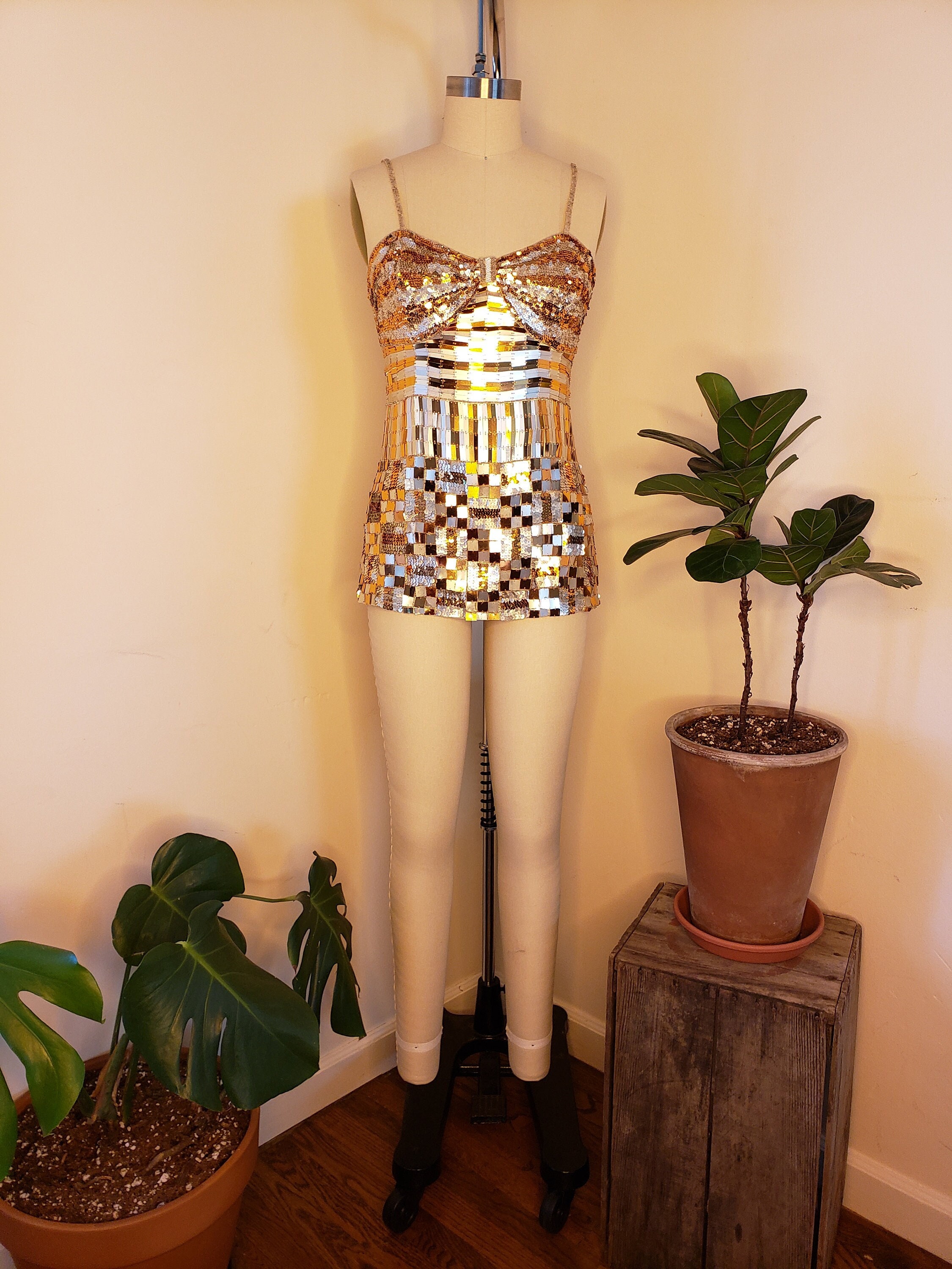 Deadstock 2000s Gold Sequin Top