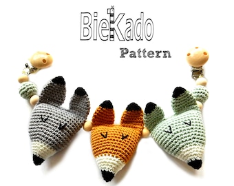 Crochet pattern fox stroller chain