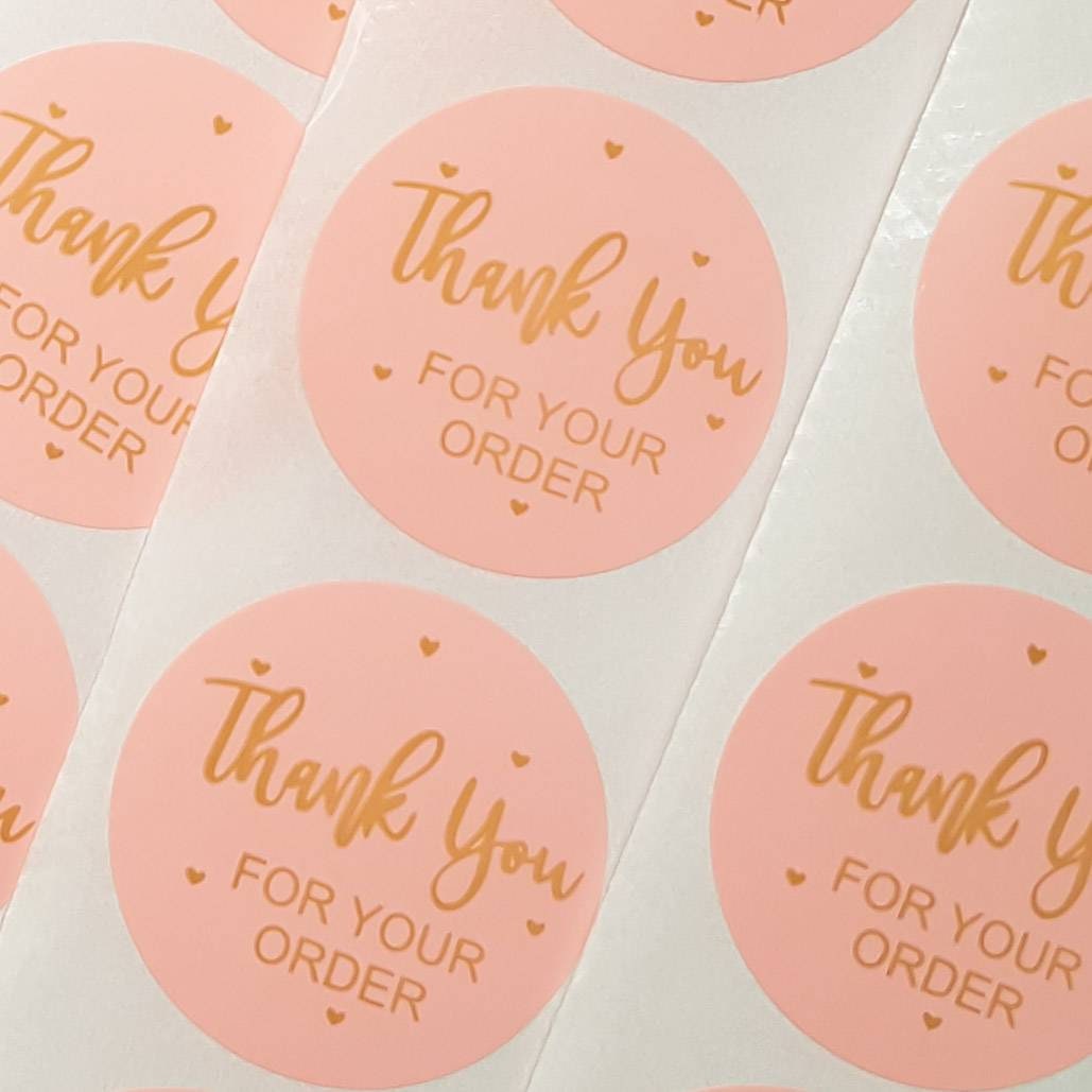 Round Gold Foil Thank You Stickers