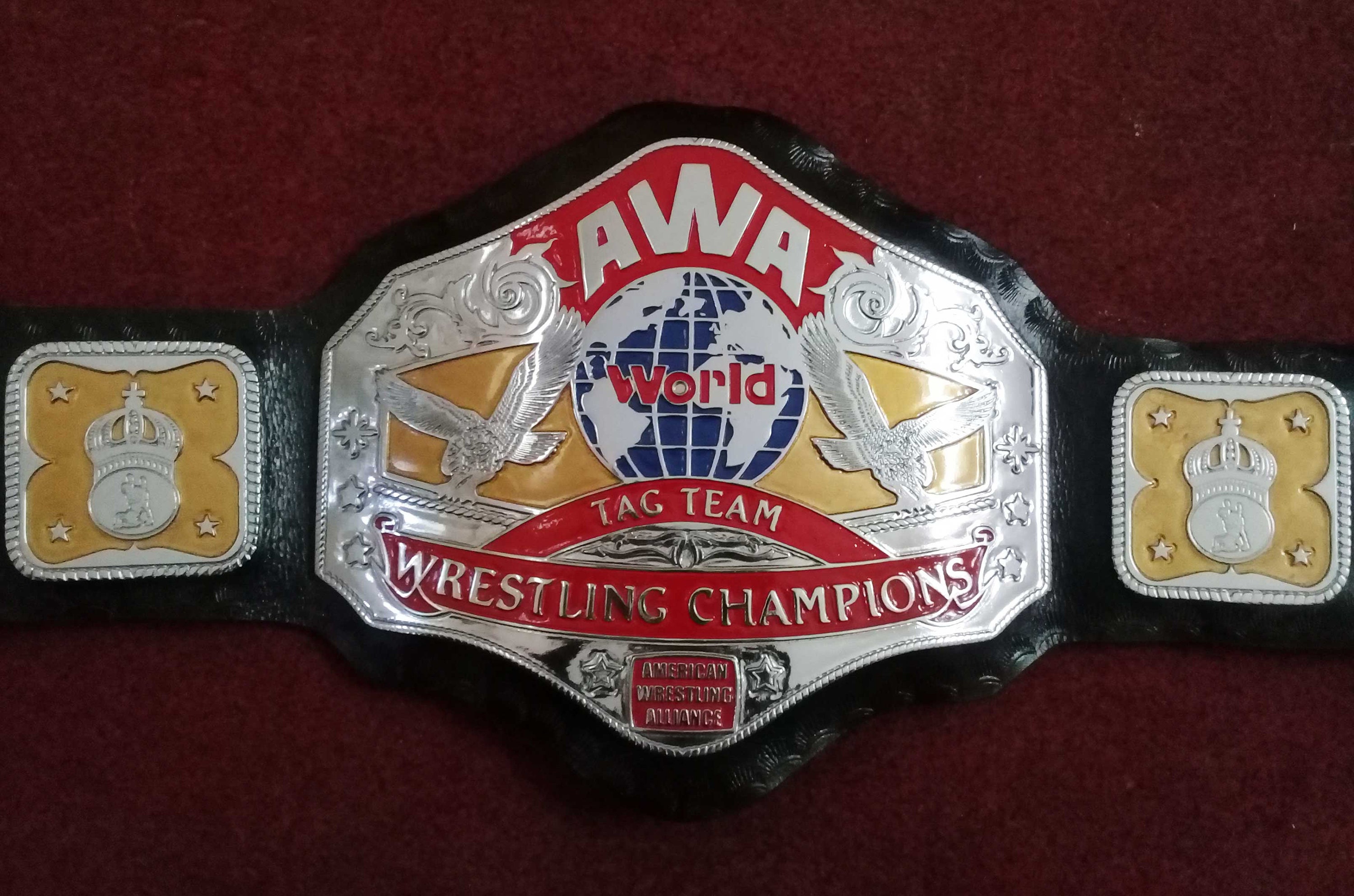 AWA World Tag Team Championship Title Belt Model Black Metal Etsy