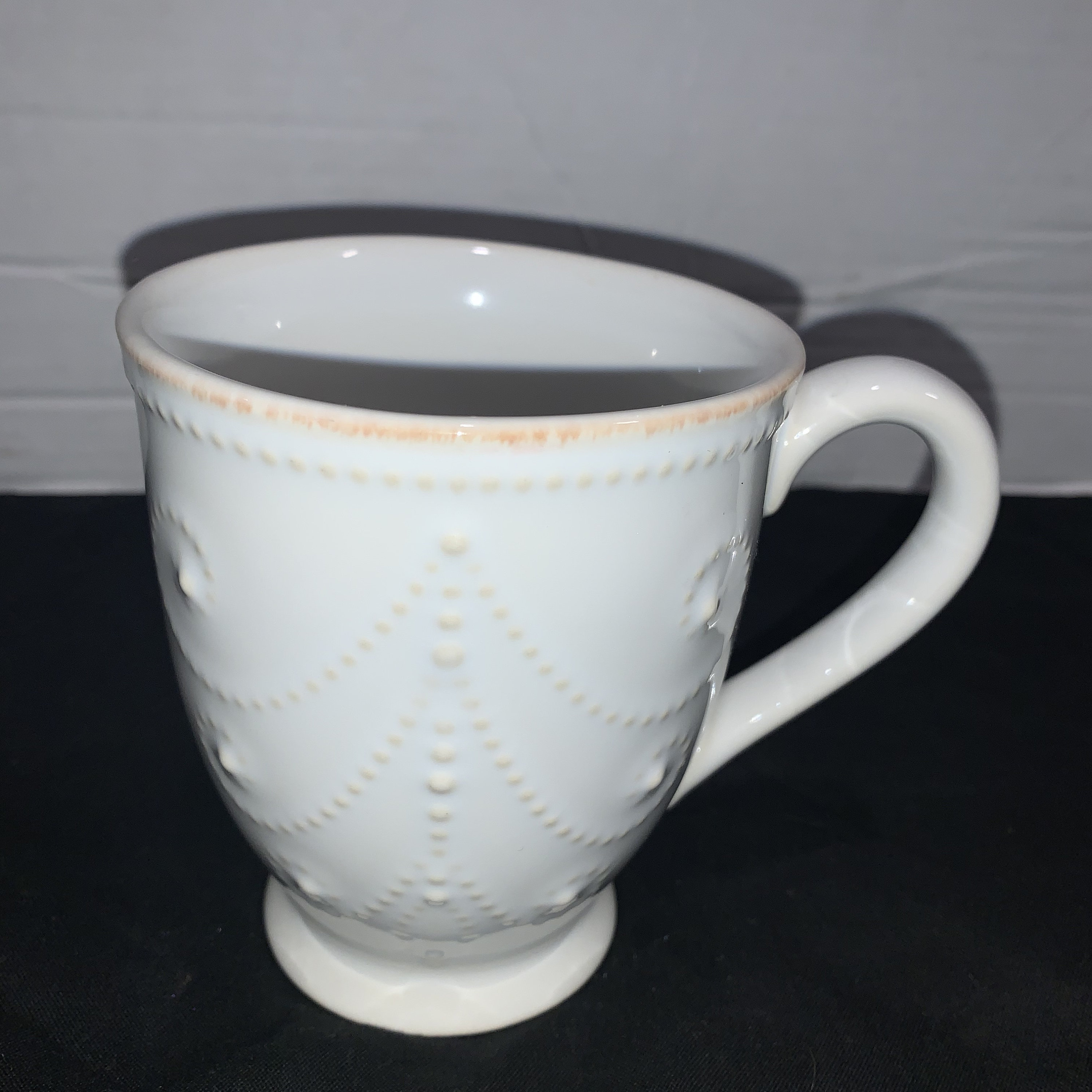 Lenox French Perle White Set of 9 Footed Coffee Mugs Cups Etsy