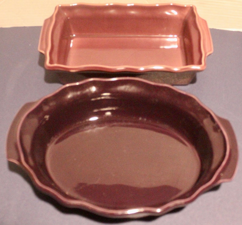 Vintage Made in France Set of 2 Earthenware Casserole Baking Dishes Esprit de France