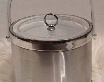 Vintage Ice Bucket Brushed Chrome Georges Briard