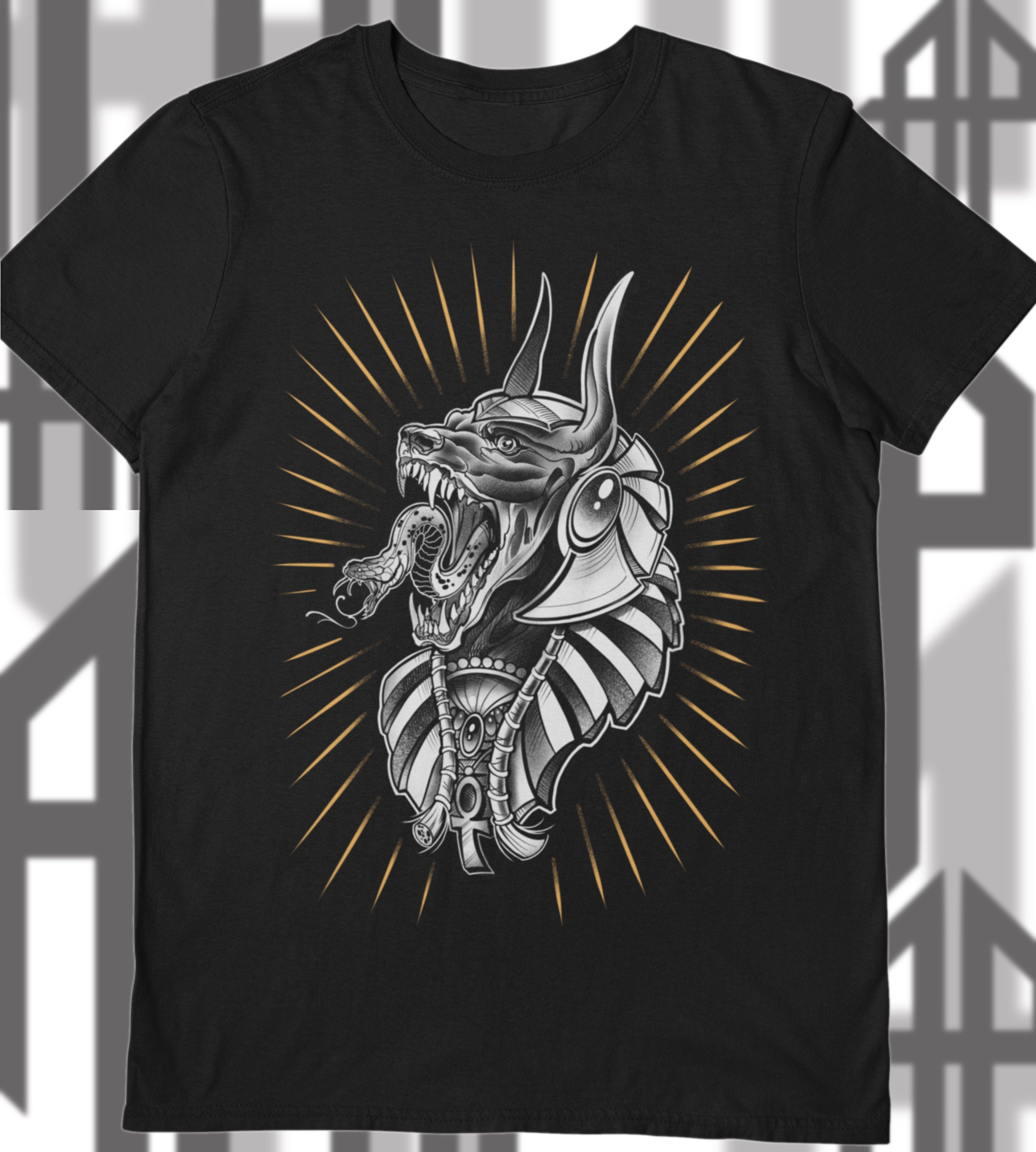 ANUBIS With Snake Tattoo Design T Shirt Egyptian Mythology - Etsy