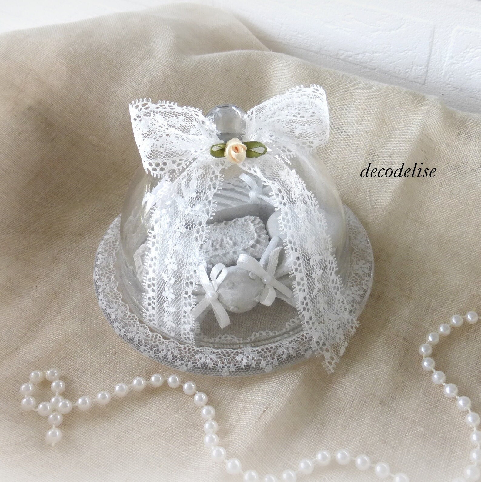 Mignardises Sous Cloche Déco Shabby