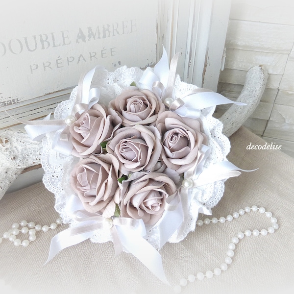 Composition de roses parfumées shabby/chic