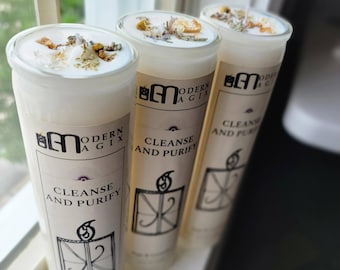 Cleansing Ritual Candle: Sage & Lavender, or Palo Santo Soy Candle