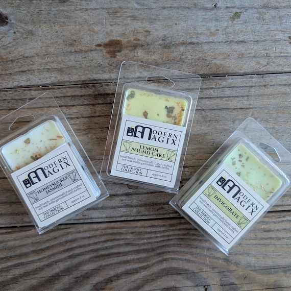 Imbolc Ritual Herbal Soy Wax Melt: Honeysuckle Jasmine, Invigorate, Lemon Pound Cake
