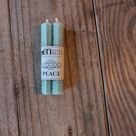 Peace Spell Candles: Herb Infused Beeswax Tapers (Two Pack)