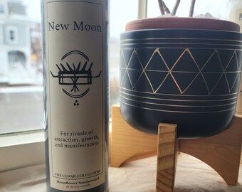 New Moon Lunar Ritual Soy Candles | 7 Day Prayer Candle | Pagan Witchcraft Handmade Metaphysical Supplies