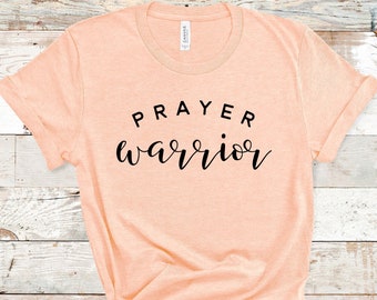 T-shirt Prayer Warrior, abbigliamento cristiano, magliette cristiane, camicie cristiane, abbigliamento Gesù, camicia di fede, abbigliamento religioso abbigliamento