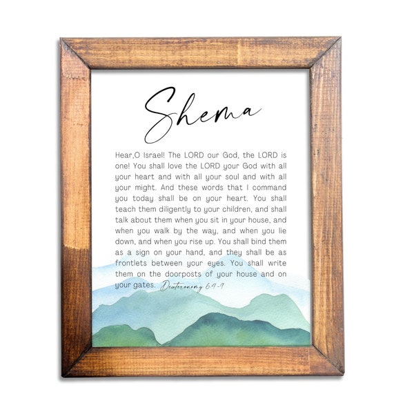 Shema Hear, O Israel | Deuteronomy 6:4  Print | Bible Verse Print | Scripture Wall Art | Lord God Jesus Yeshua HaShem Print Digital