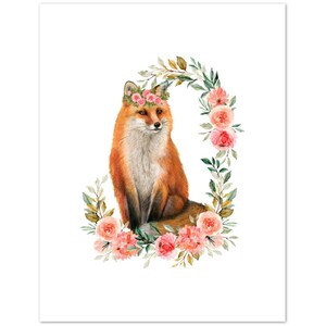 Paquet de cartes de vœux Floral Fox de 10 cartes (enveloppes standard recto verso)