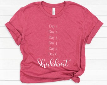 Shabbat Shalom Tshirt / Sabbath Tshirt / Camicia Della Torah Ebraica / 7 ° giorno sabato / Abbigliamento Messianico Abbigliamento Tee